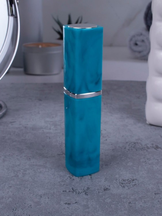 Атомайзер 10 мл голубой ПОМАДКА МРАМОР квадрат