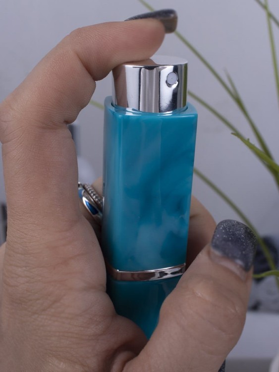 Атомайзер 10 мл голубой ПОМАДКА МРАМОР квадрат