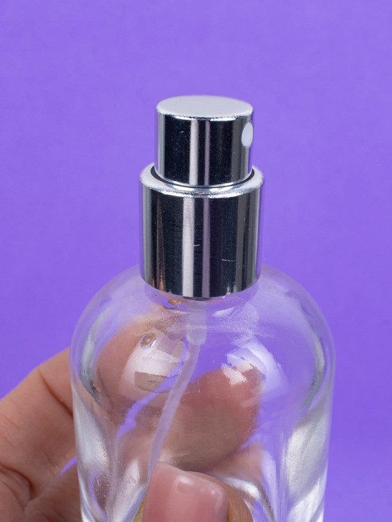 Флаконы 30мл стекло спрей серебро круглый