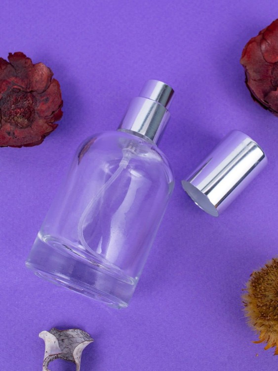 Флаконы 30мл стекло спрей серебро круглый