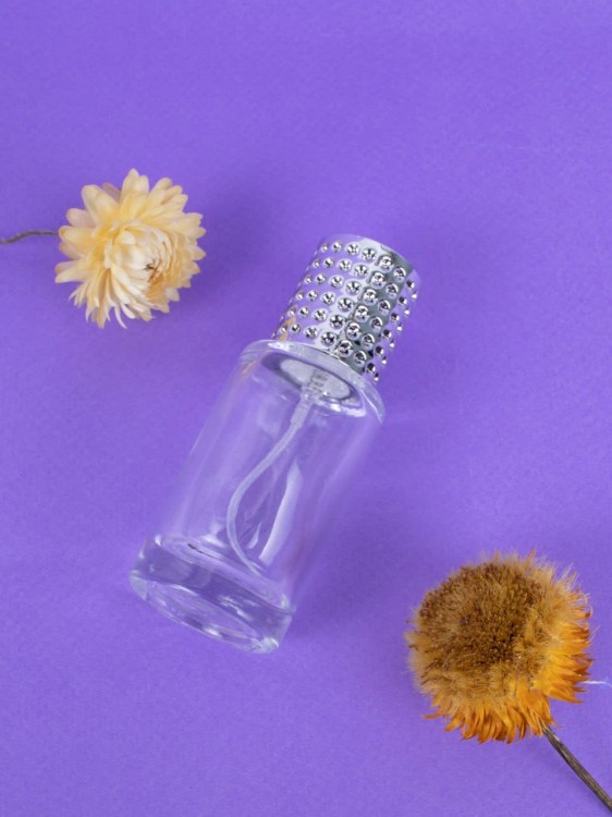 Флаконы 20мл стекло спрей серебро круглый