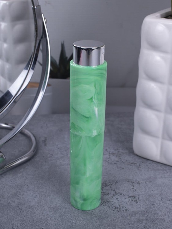 Атомайзер 10 мл зеленый ПОМАДКА  МРАМОР круглый