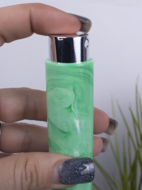 Атомайзер 10 мл зеленый ПОМАДКА  МРАМОР круглый