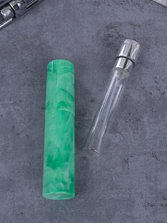 Атомайзер 10 мл зеленый ПОМАДКА  МРАМОР круглый