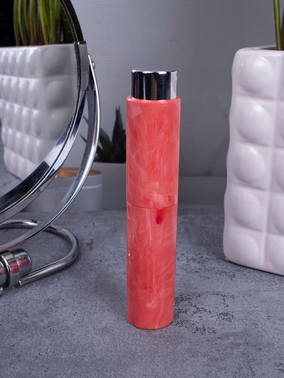 Атомайзер 10 мл красный ПОМАДКА  МРАМОР круглый