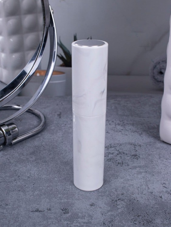 Атомайзер 10 мл белый ПОМАДКА МРАМОР круглый