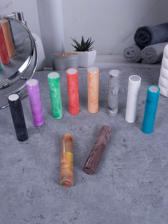 Атомайзер 10 мл черный ПОМАДКА МРАМОР круглые