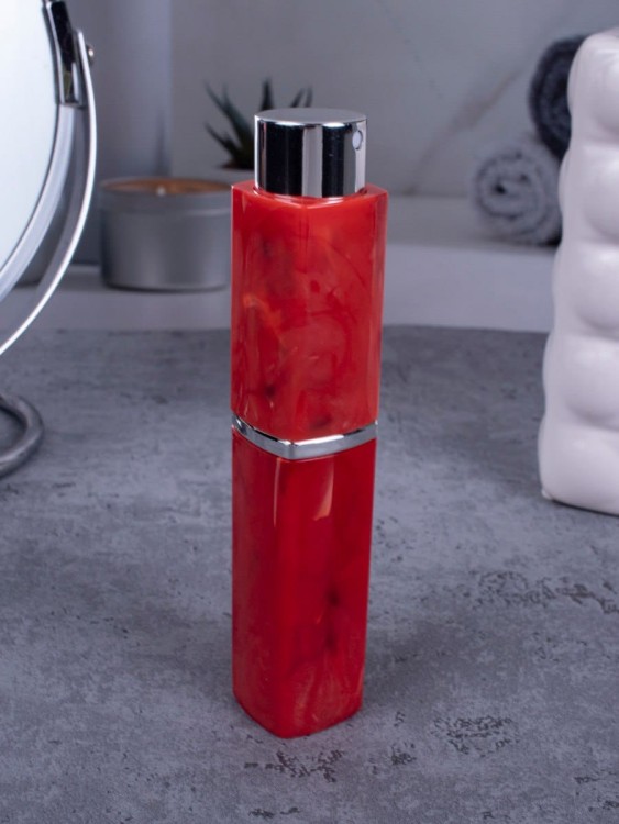 Атомайзер 10 мл красный ПОМАДКА  МРАМОР квадрат
