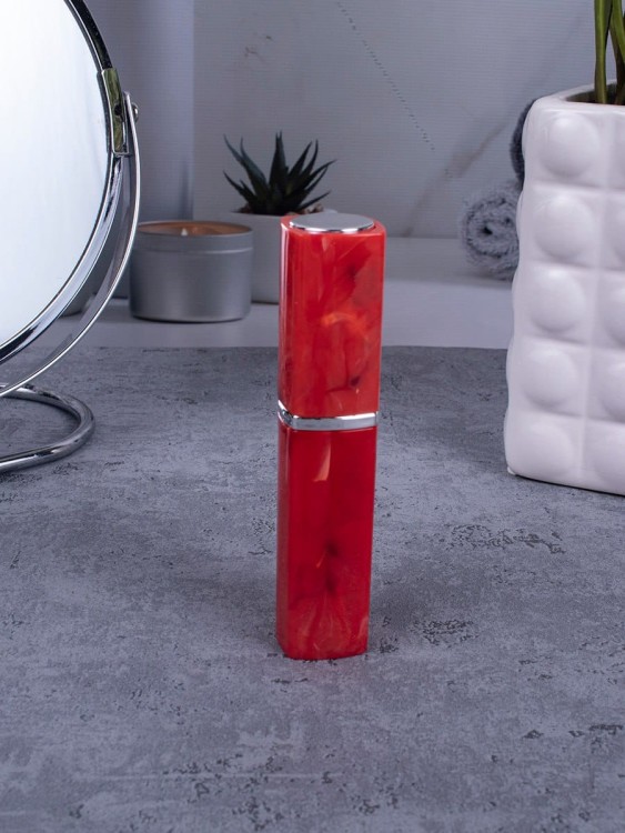 Атомайзер 10 мл красный ПОМАДКА  МРАМОР квадрат