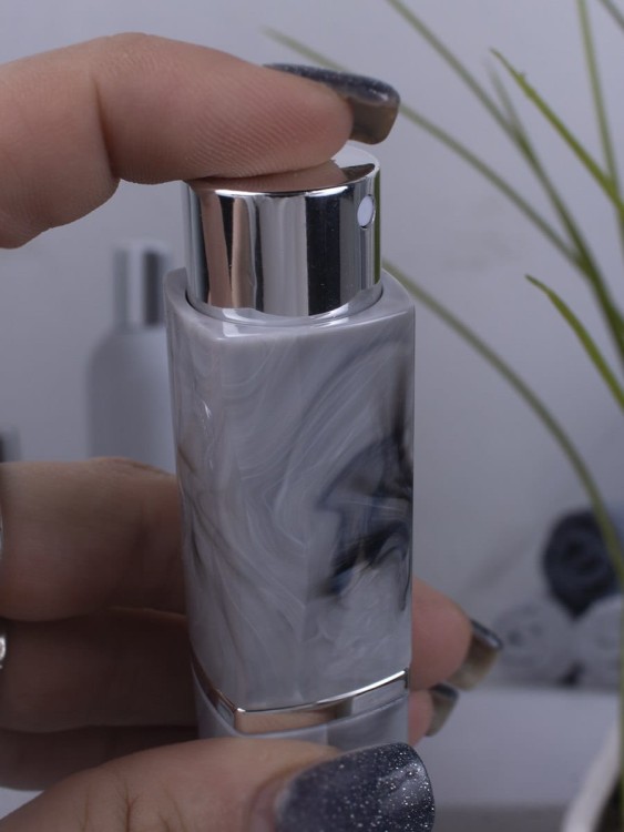 Атомайзер 10 мл серый ПОМАДКА МРАМОР квадрат