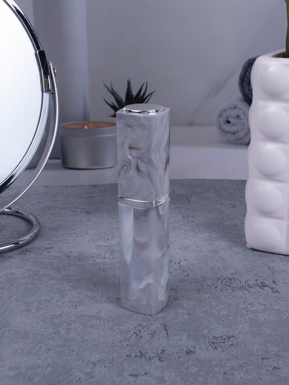 Атомайзер 10 мл серый ПОМАДКА МРАМОР квадрат