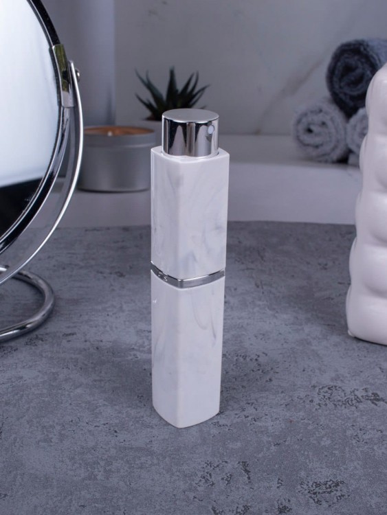 Атомайзер 10 мл белый ПОМАДКА МРАМОР квадрат