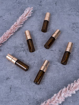 Атомайзер 3мл ТЕМНОЕ СТЕКЛО металлический спрей ЗОЛОТО