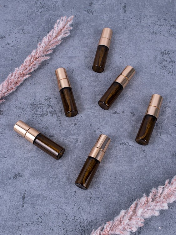 Атомайзер 3мл ТЕМНОЕ СТЕКЛО металлический спрей ЗОЛОТО