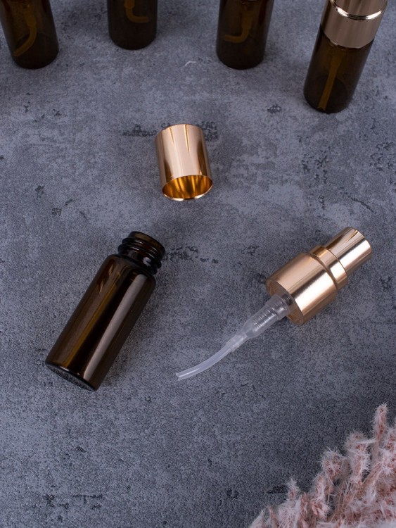 Атомайзер 3мл ТЕМНОЕ СТЕКЛО металлический спрей ЗОЛОТО