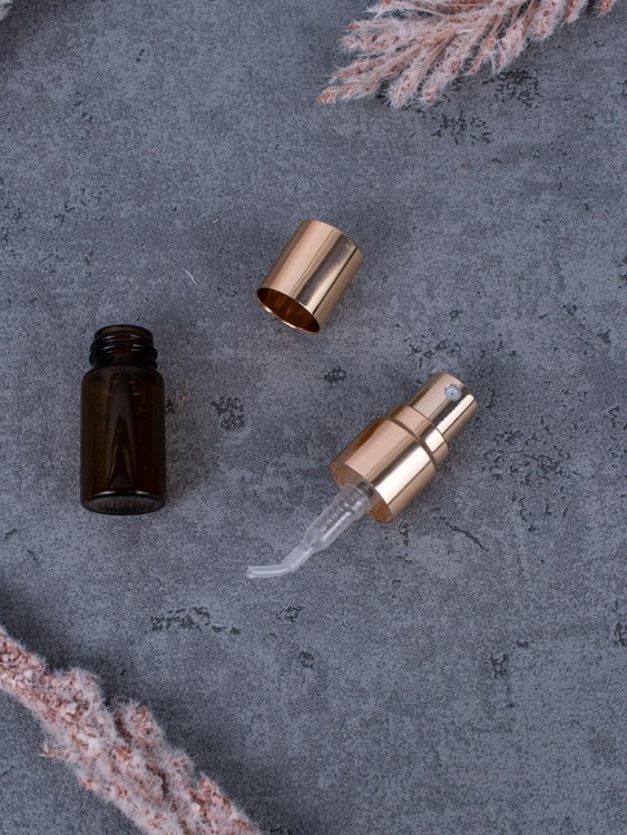 Атомайзер 2мл ТЕМНОЕ СТЕКЛО металический спрей ЗОЛОТО