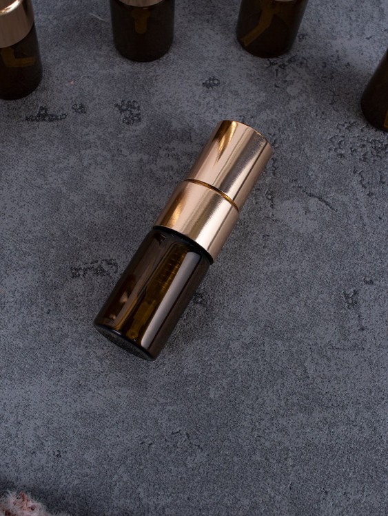 Атомайзер 2мл ТЕМНОЕ СТЕКЛО металический спрей ЗОЛОТО