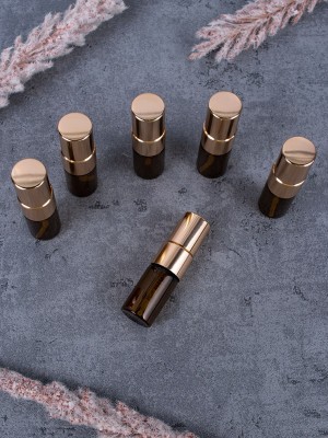 Атомайзер 2мл ТЕМНОЕ СТЕКЛО металический спрей ЗОЛОТО