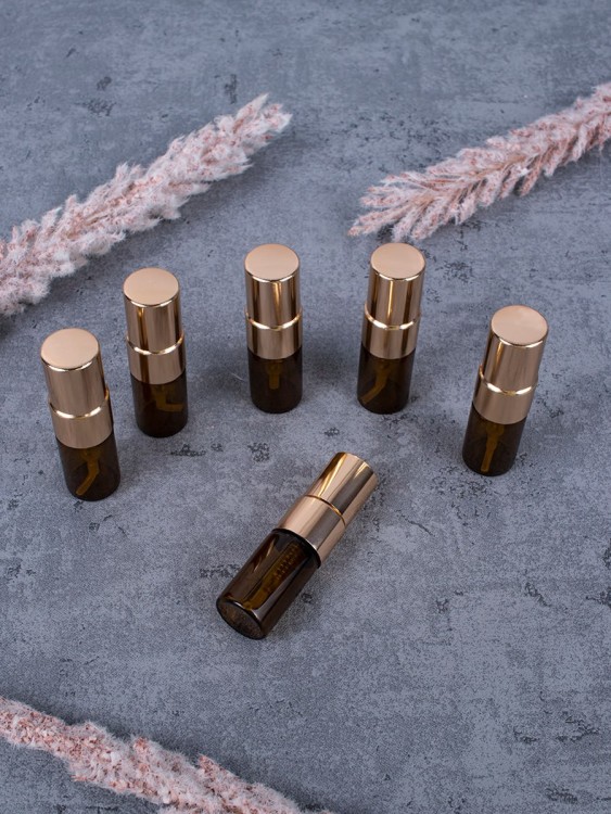 Атомайзер 2мл ТЕМНОЕ СТЕКЛО металический спрей ЗОЛОТО