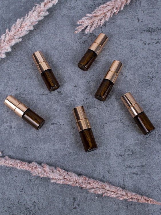 Атомайзер 2мл ТЕМНОЕ СТЕКЛО металический спрей ЗОЛОТО