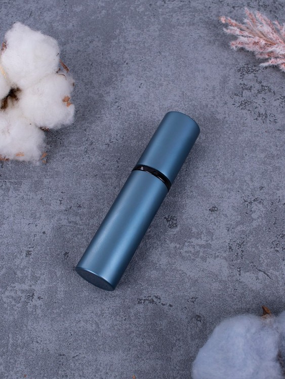 Атомайзер 5 мл металл синий  с ЧЕРНЫМ КОЛЬЦОМ