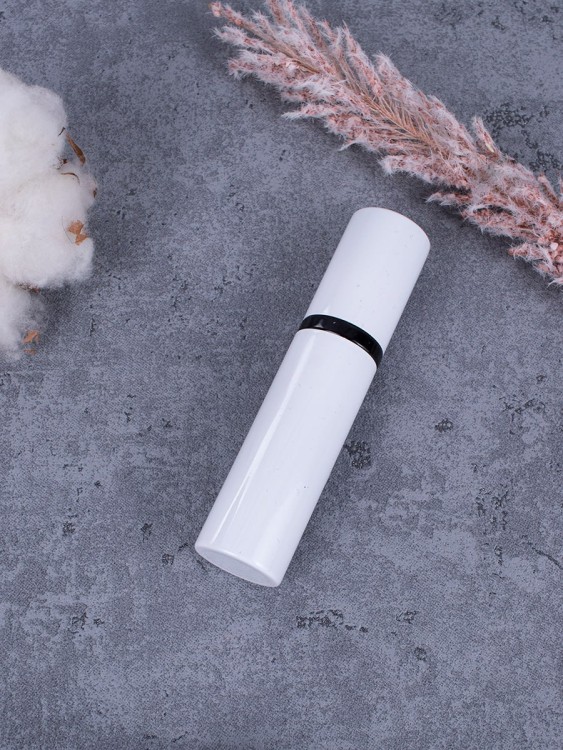 Атомайзер 5 мл металл белый С ЧЕРНЫМ КОЛЬЦОМ