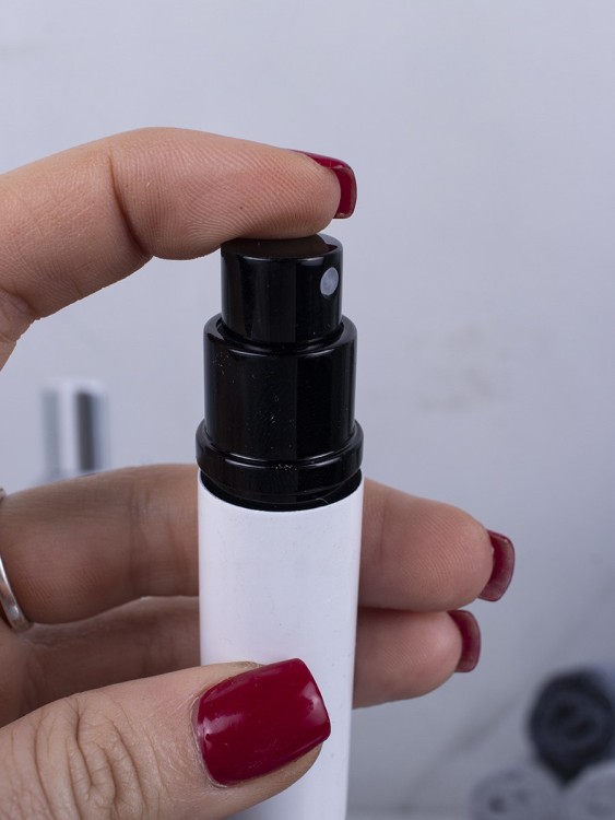 Атомайзер 5 мл металл белый С ЧЕРНЫМ КОЛЬЦОМ