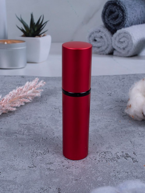 Атомайзер 10 мл металл красный  С ЧЕРНЫМ КОЛЬЦОМ