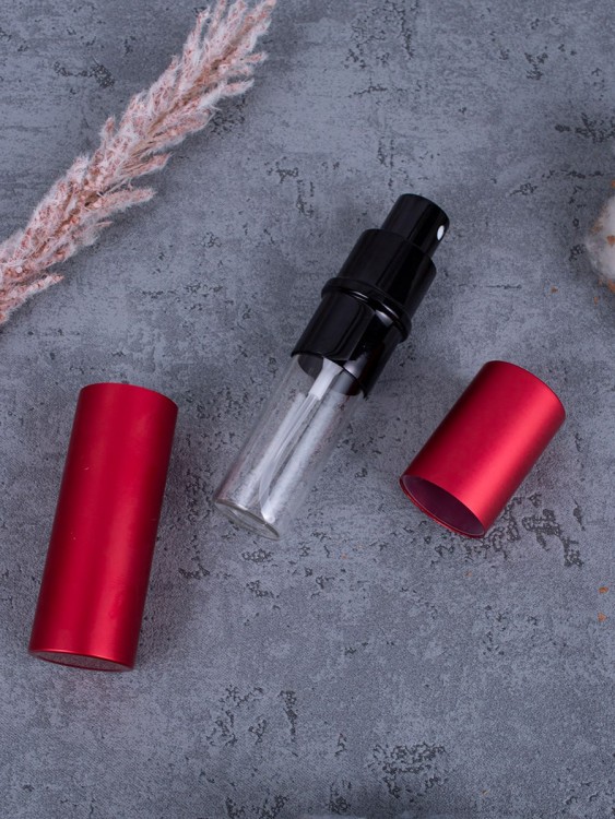 Атомайзер 10 мл металл красный  С ЧЕРНЫМ КОЛЬЦОМ