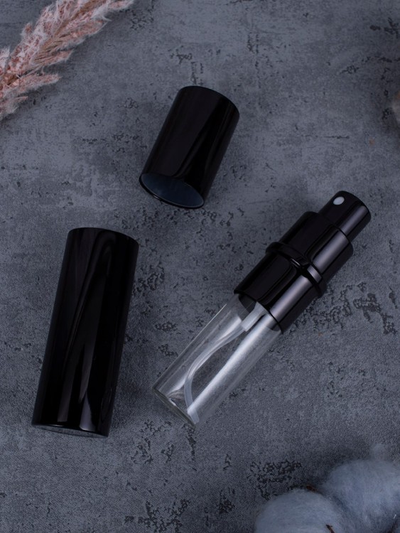 Атомайзер 10 мл металл черный  С ЧЕРНЫМ КОЛЬЦОМ