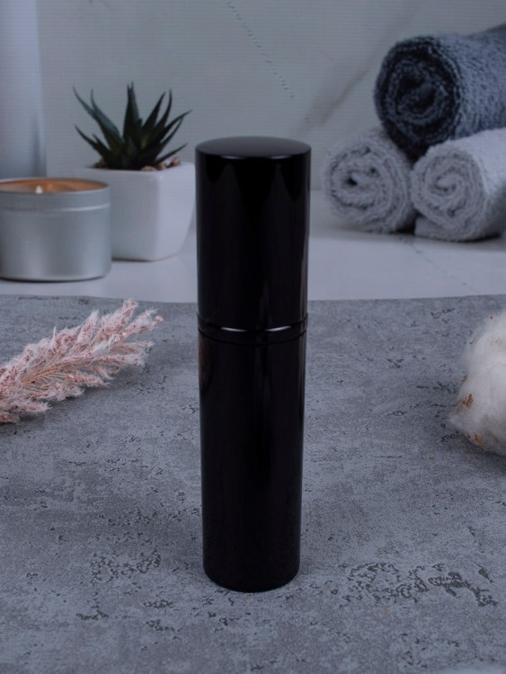 Атомайзер 10 мл металл черный  С ЧЕРНЫМ КОЛЬЦОМ