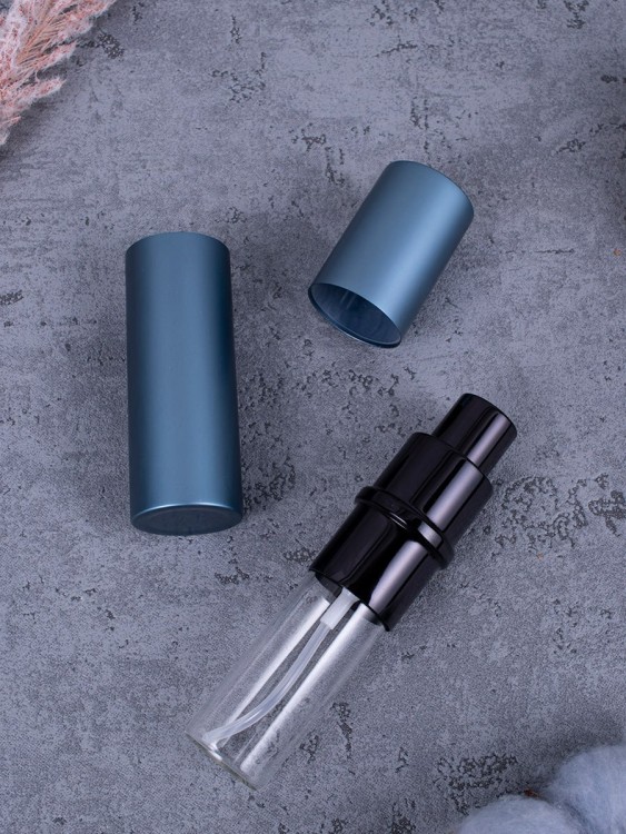 Атомайзер 10 мл металл синий  С ЧЕРНЫМ КОЛЬЦОМ