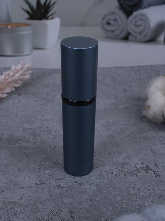 Атомайзер 10 мл металл синий  С ЧЕРНЫМ КОЛЬЦОМ