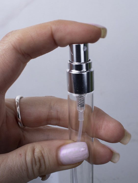 Атомайзер 10мл стекло металлические крышки Серебро спрей 