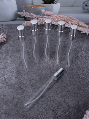 Атомайзер 10мл стекло металлические крышки Серебро спрей 