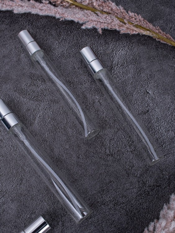 Атомайзер 10мл стекло металлические крышки Серебро спрей 