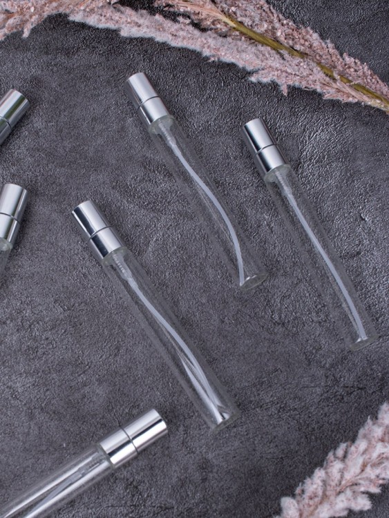 Атомайзер 10мл стекло металлические крышки Серебро спрей 