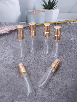 Атомайзер 5мл СТЕКЛО МЕТАЛИЧЕСКИЙ спрей ЗОЛОТО 