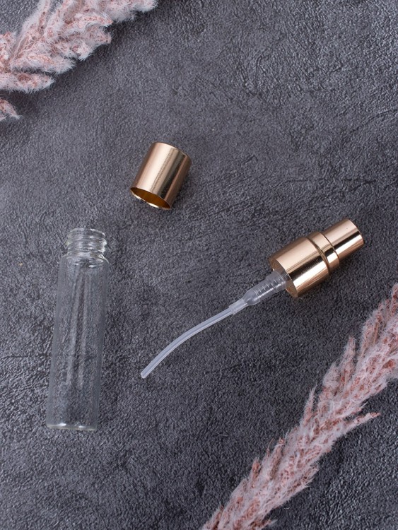 Атомайзер 5мл СТЕКЛО МЕТАЛИЧЕСКИЙ спрей ЗОЛОТО 