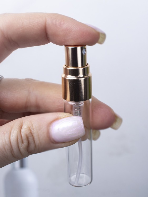 Атомайзер 5мл СТЕКЛО МЕТАЛИЧЕСКИЙ спрей ЗОЛОТО 