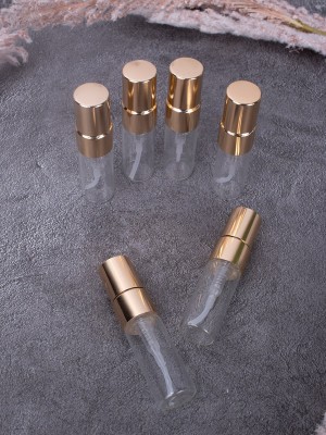 Атомайзер 3мл  СТЕКЛО металлический спрей ЗОЛОТО 