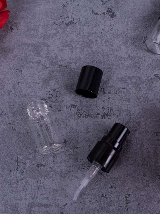 Атомайзер 2мл стекло металический спрей черный