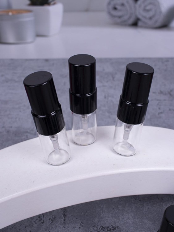 Атомайзер 2мл стекло металический спрей черный
