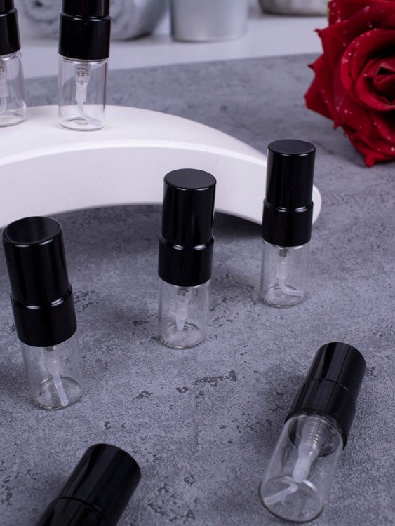 Атомайзер 2мл стекло металический спрей черный