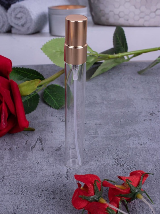 Атомайзер 10мл стекло металлические крышки золотой спрей 