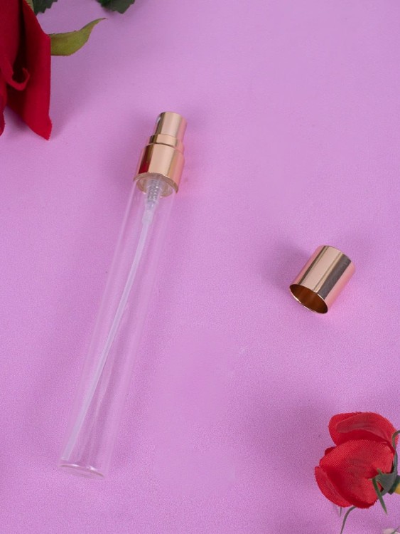 Атомайзер 10мл стекло металлические крышки золотой спрей 