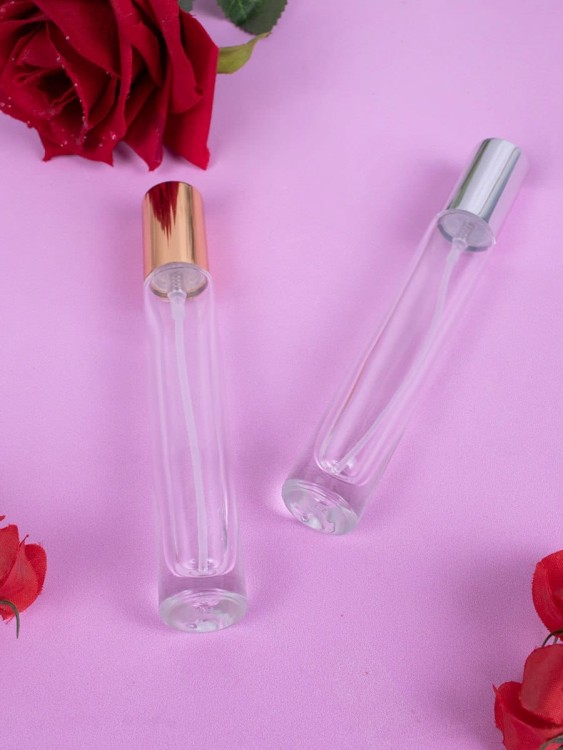 Флакон стекло круглый длинный 10 мл золото спрей металл