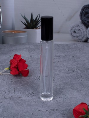 Флакон стекло круглый длинный 10 мл черный спрей металл