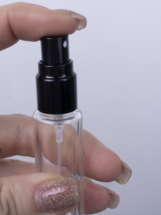 Флакон стекло круглый длинный 10 мл черный спрей металл