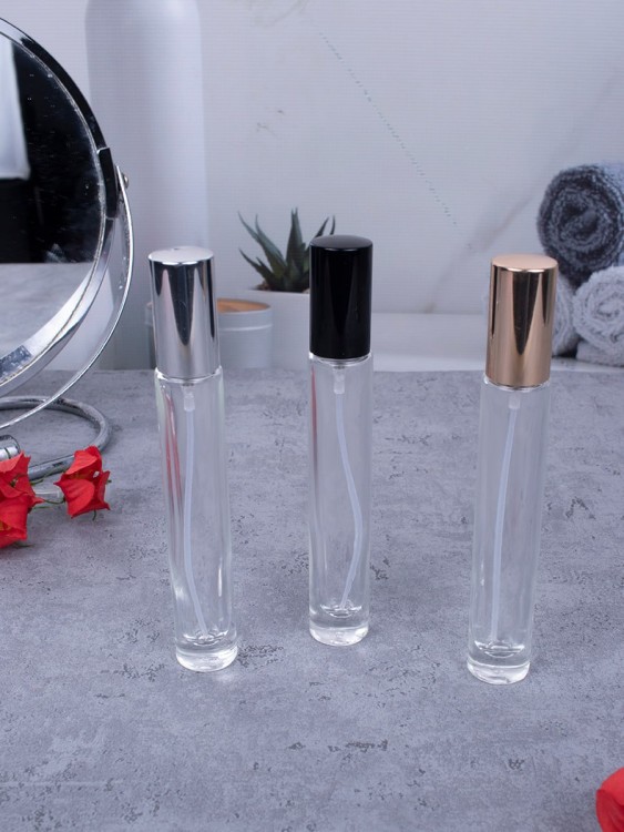 Флакон стекло круглый длинный 10 мл черный спрей металл